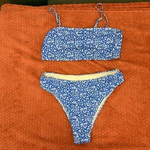Blue Floral Bikini Set